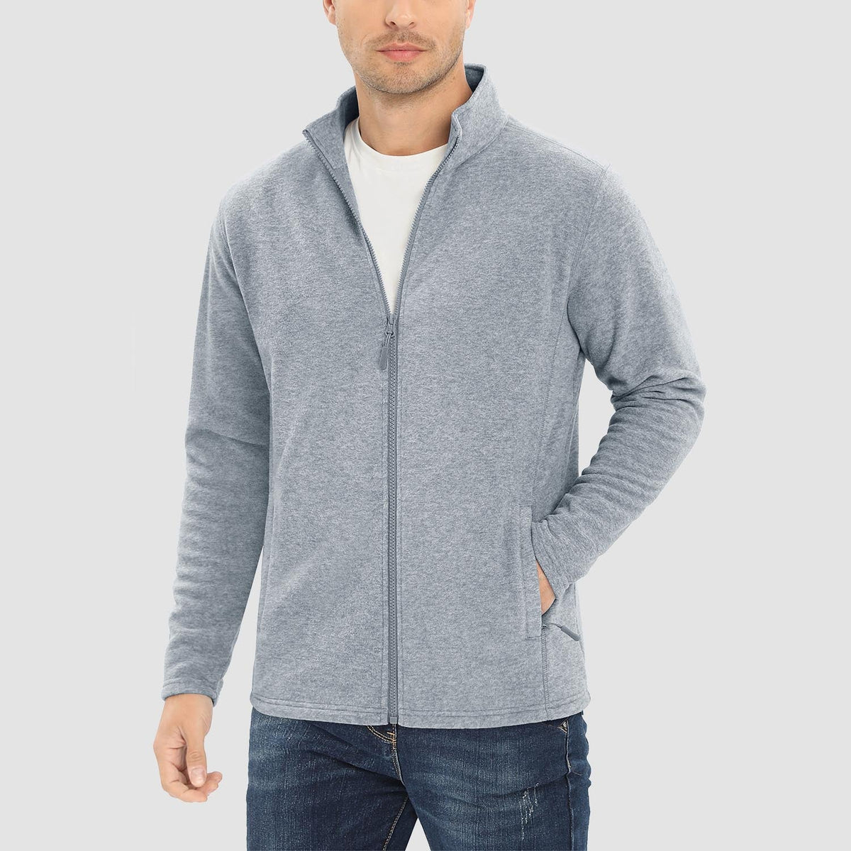 Freddie | Full Zip Stand Collar Mens Fleece Jacket