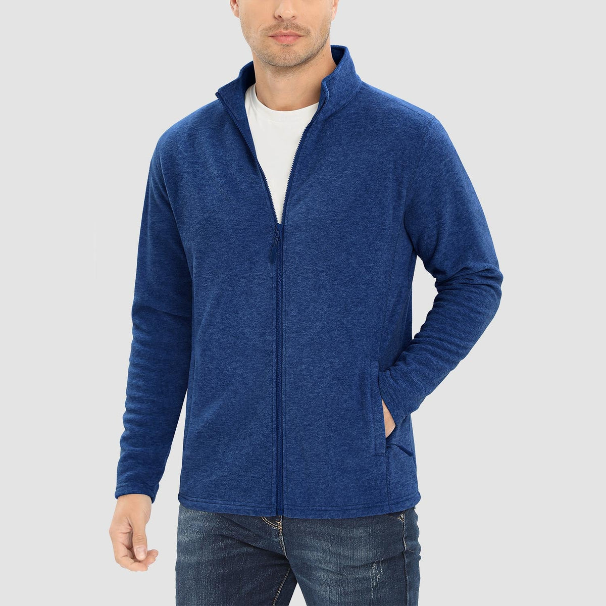 Freddie | Full Zip Stand Collar Mens Fleece Jacket
