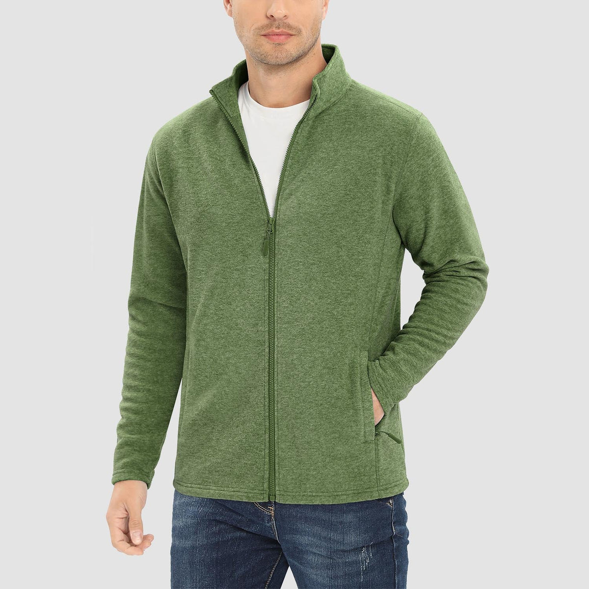 Freddie | Full Zip Stand Collar Mens Fleece Jacket