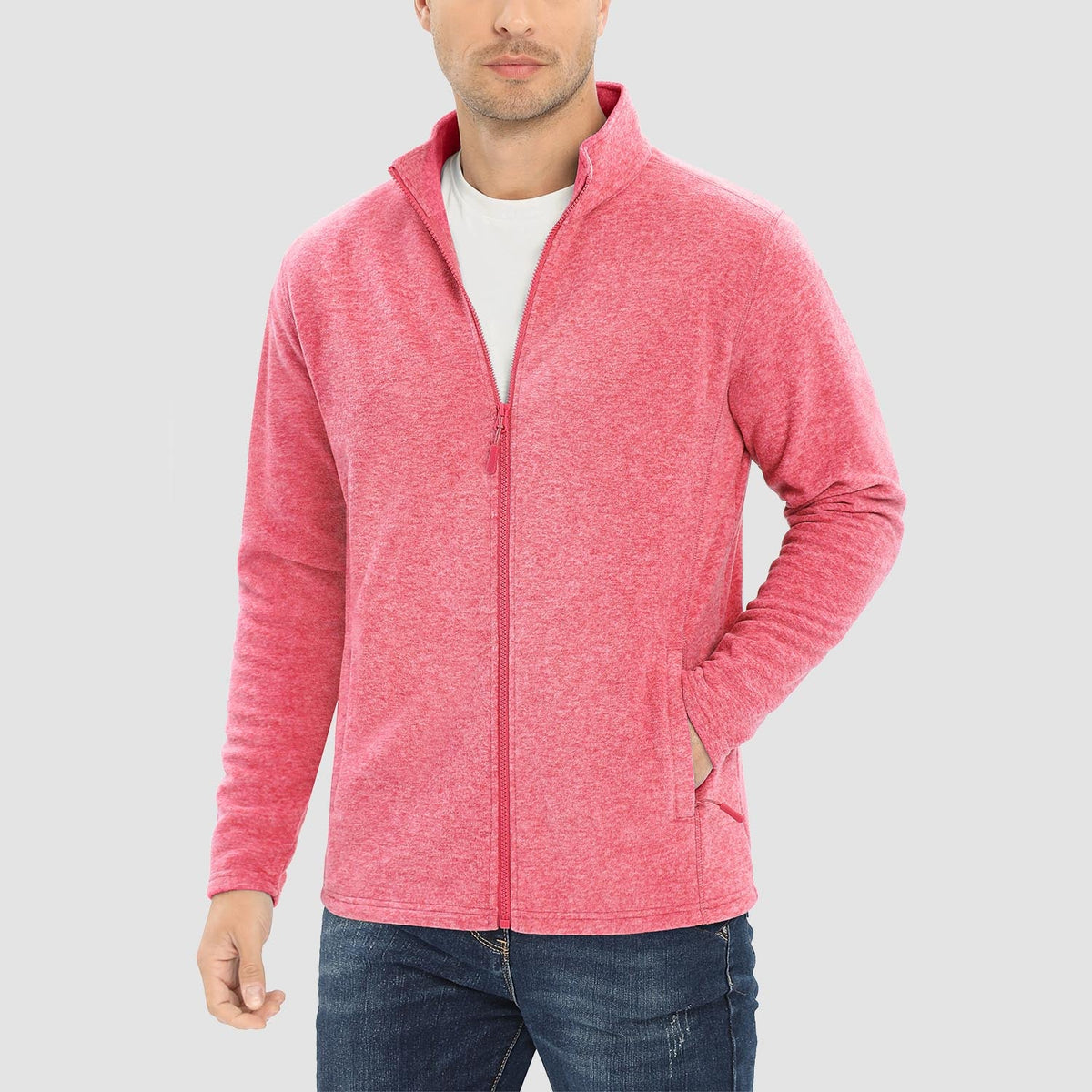 Freddie | Full Zip Stand Collar Mens Fleece Jacket