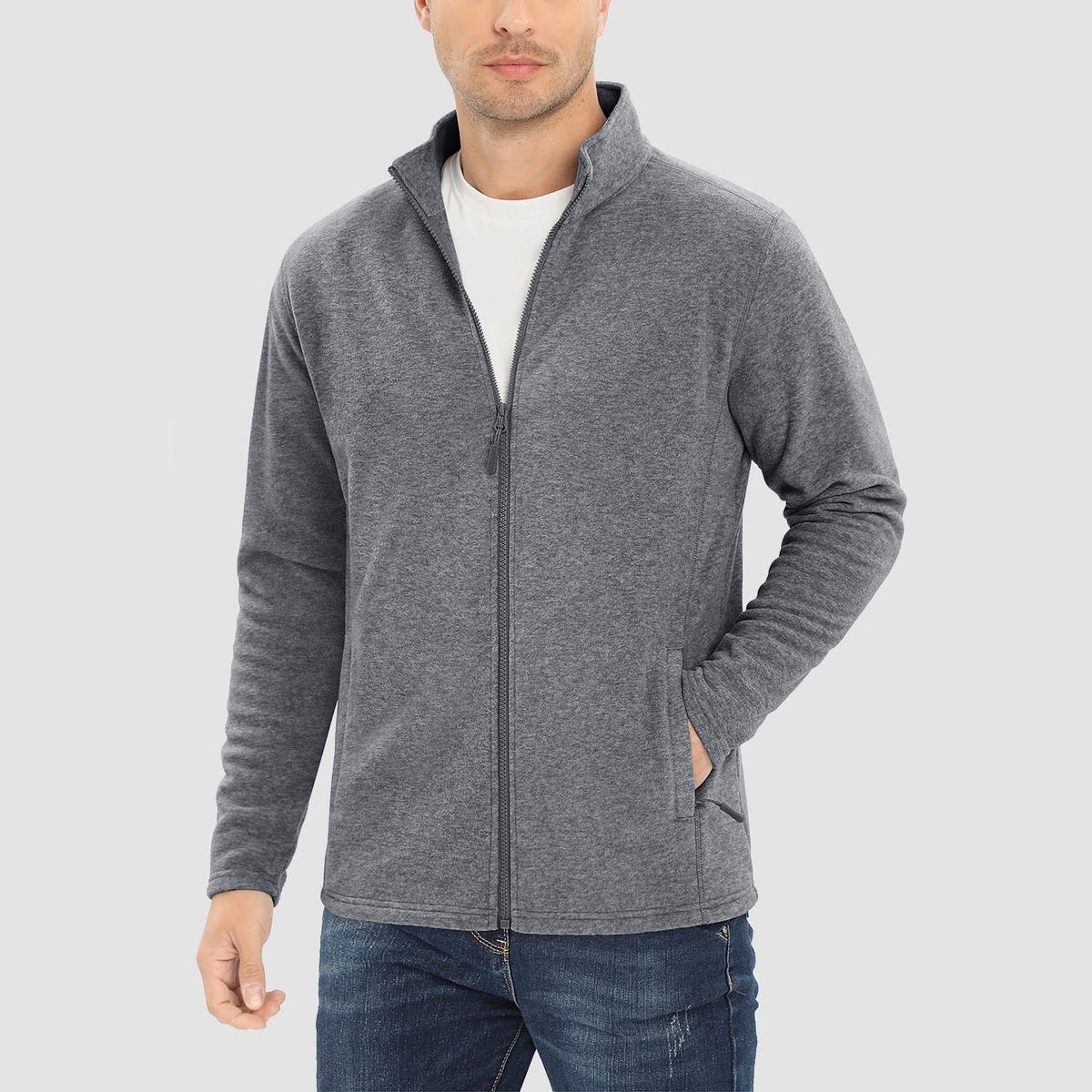 Freddie | Full Zip Stand Collar Mens Fleece Jacket
