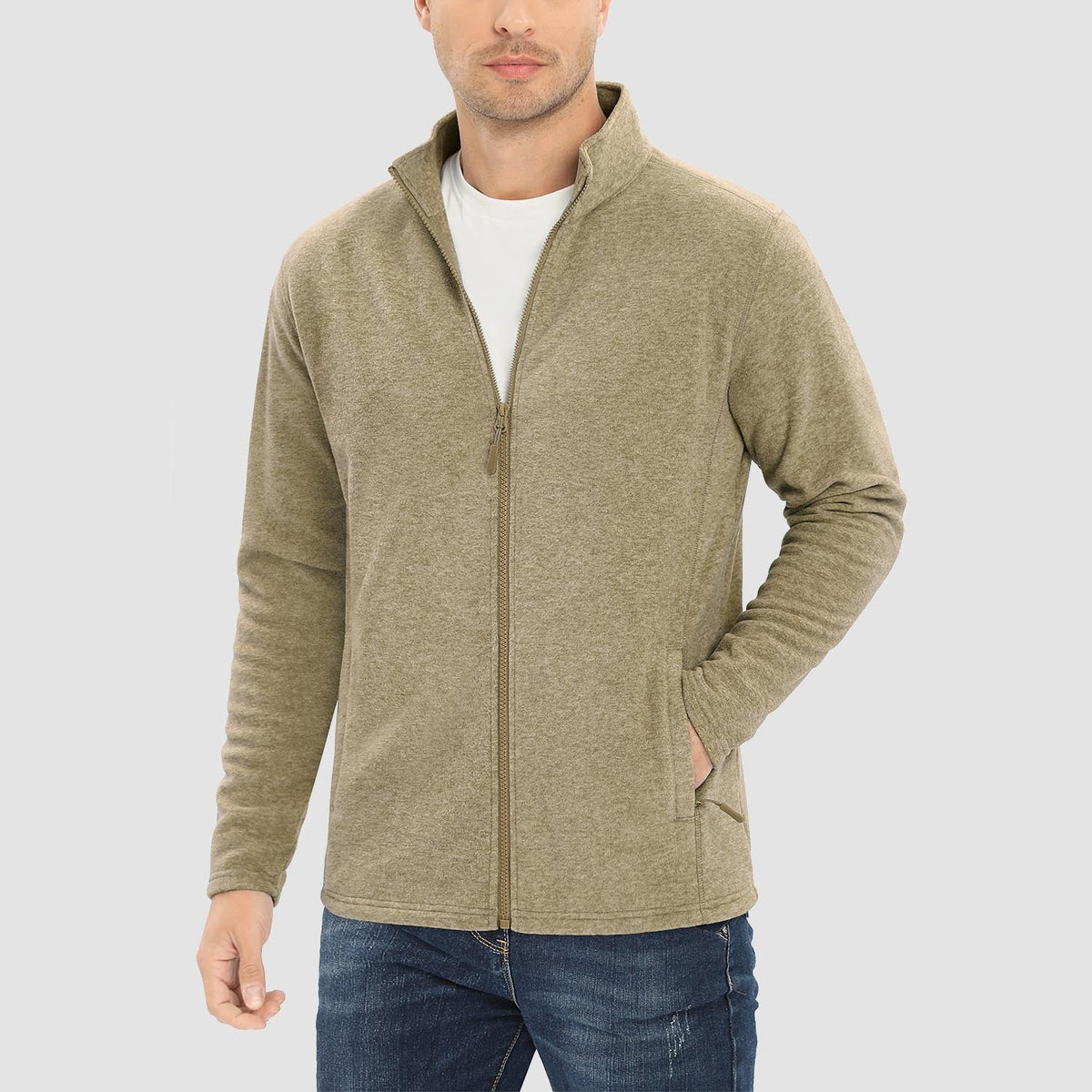 Freddie | Full Zip Stand Collar Mens Fleece Jacket