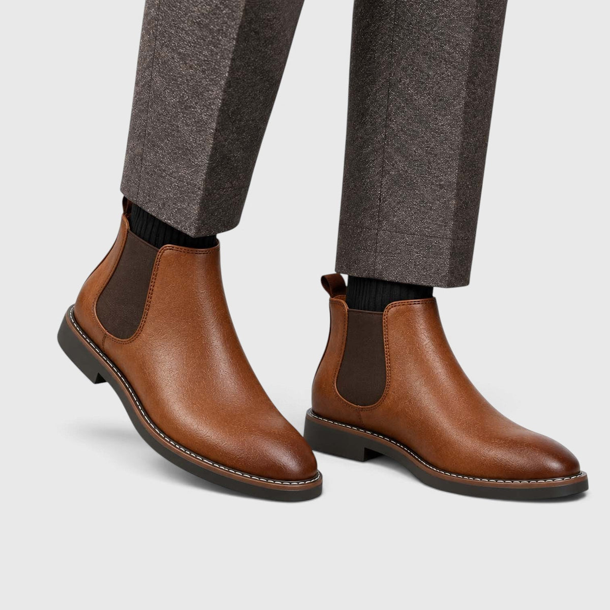 Frederick | Almond Toe Slip-On Chelsea Mens Boots