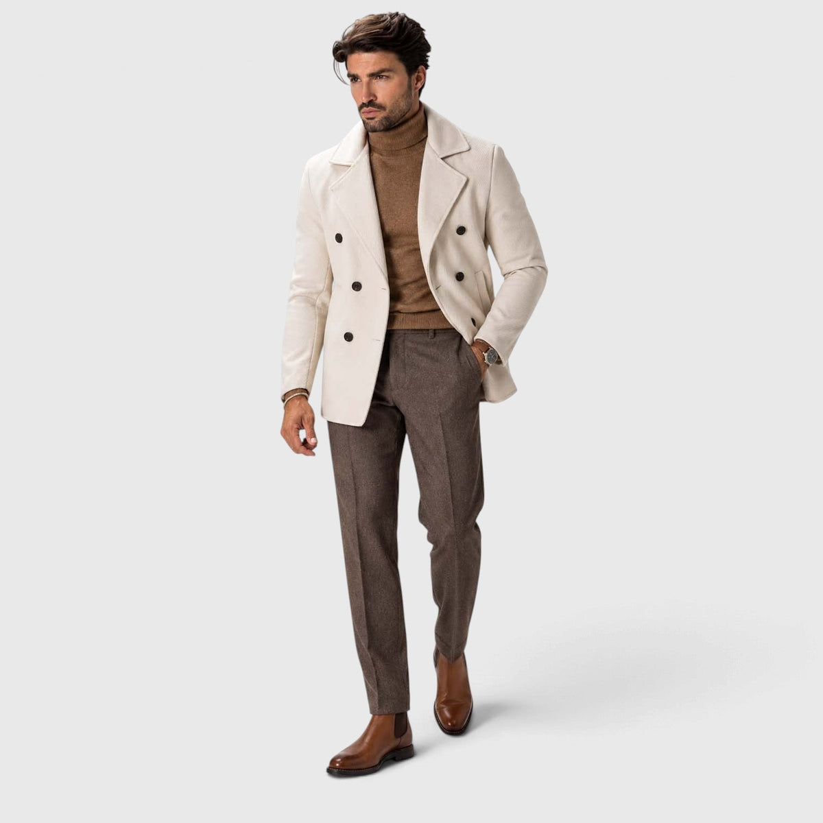 Frederick | Almond Toe Slip-On Chelsea Mens Boots