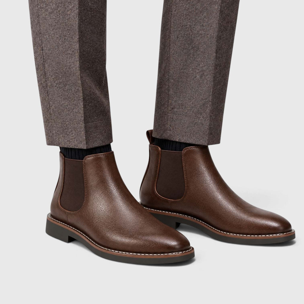 Frederick | Almond Toe Slip-On Chelsea Mens Boots