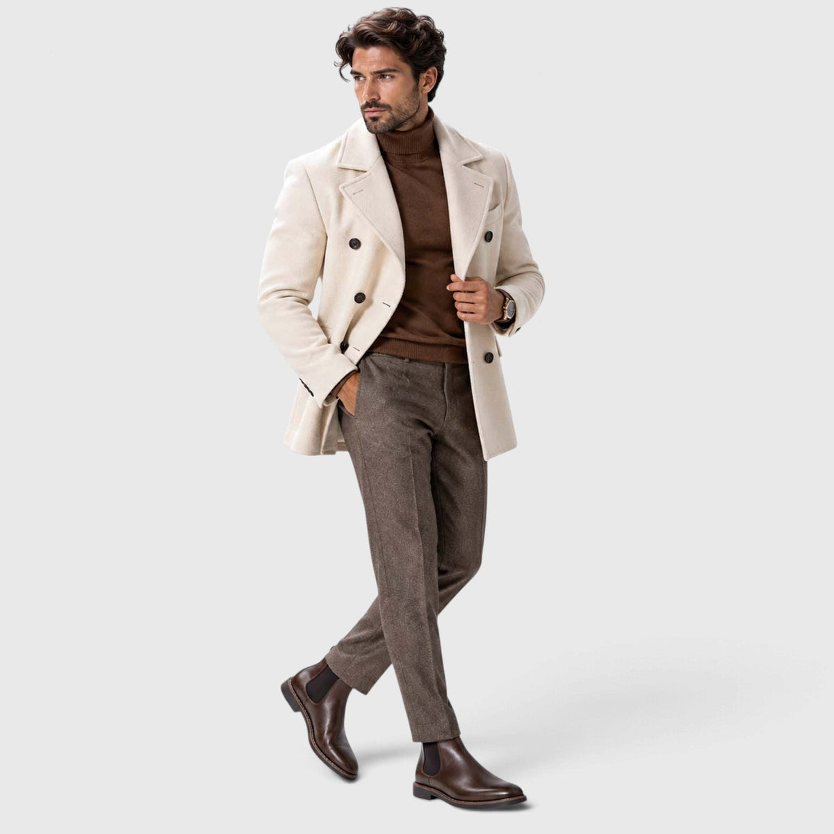 Frederick | Almond Toe Slip-On Chelsea Mens Boots