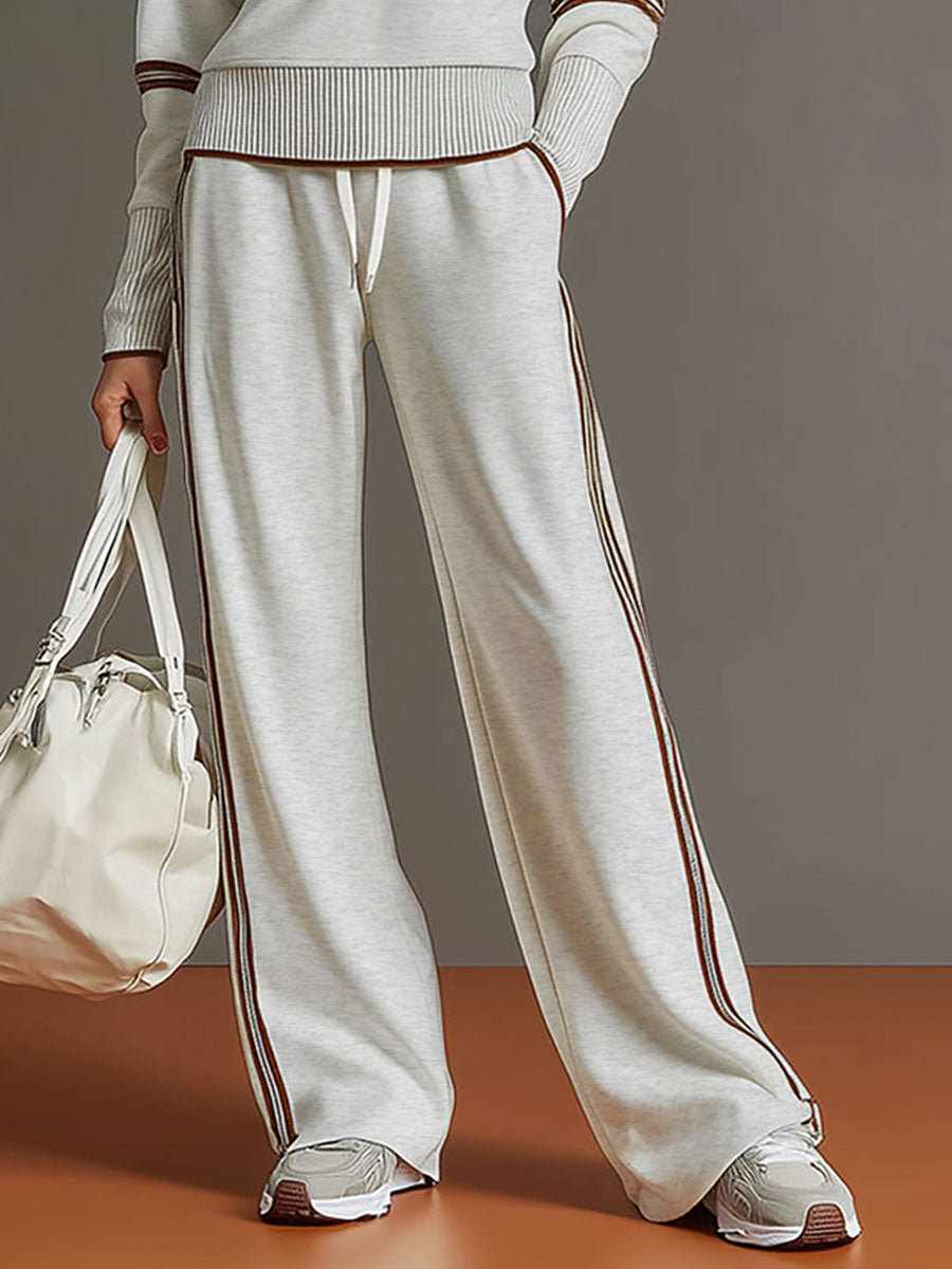 Freya | Effortless Half-Zip Wide-Leg Tracksuit Set