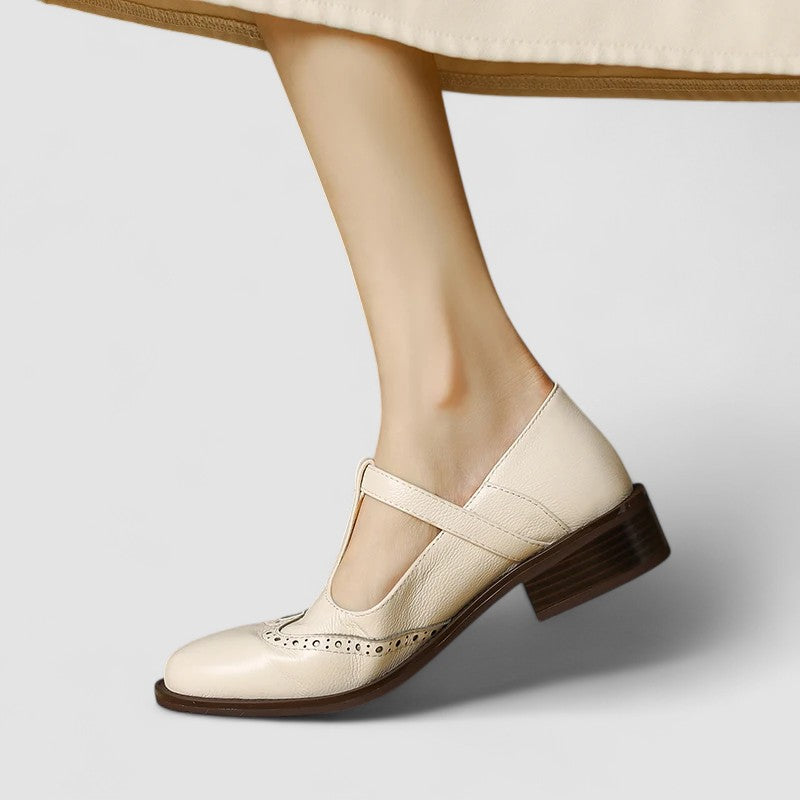 Freya | Relaxed Classic T-Bar Mary Jane Brogue Shoes