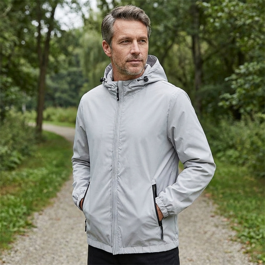 Gabriel | Polished Hooded Waterproof Jacket with Zip Pockets