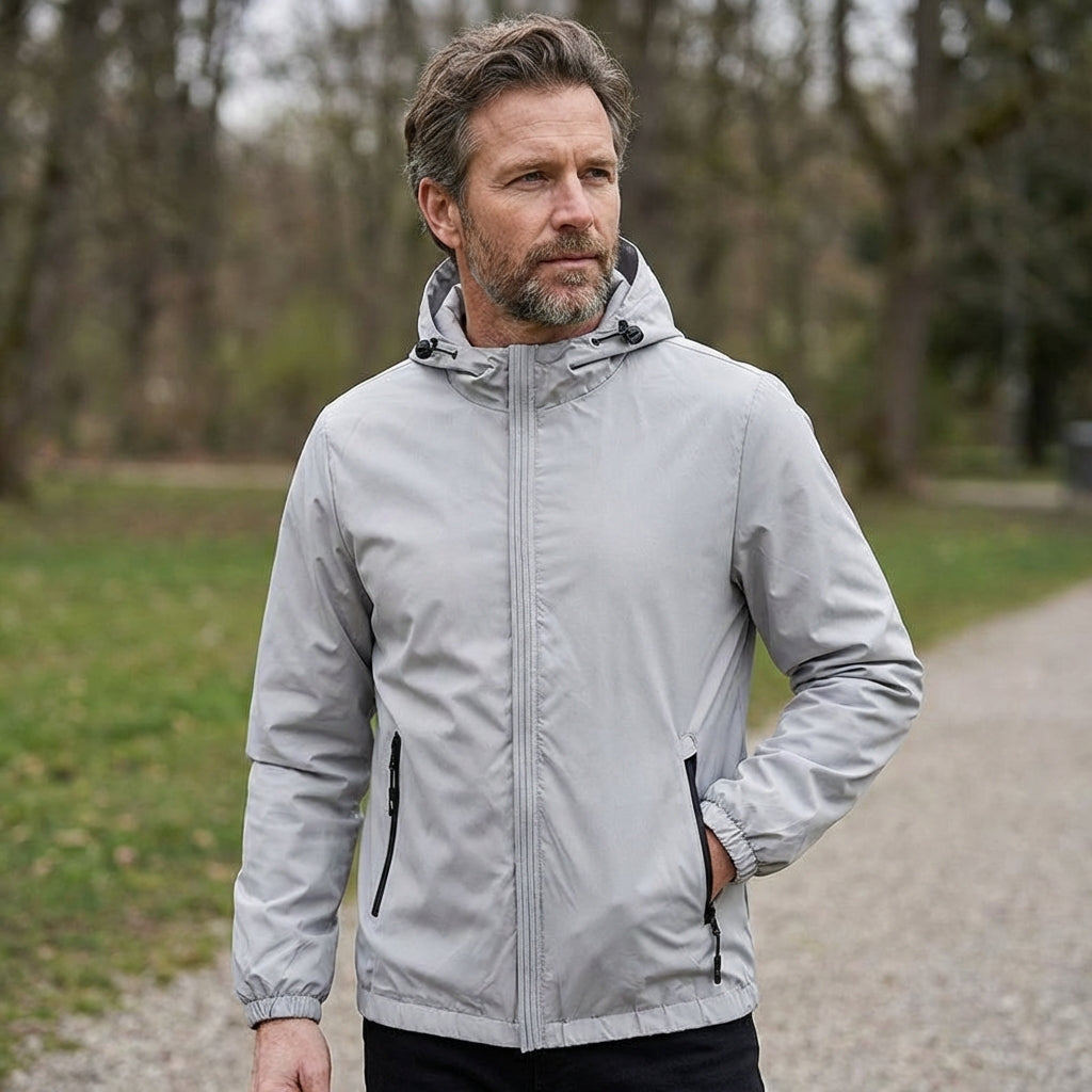 Gabriel | Polished Hooded Waterproof Jacket with Zip Pockets