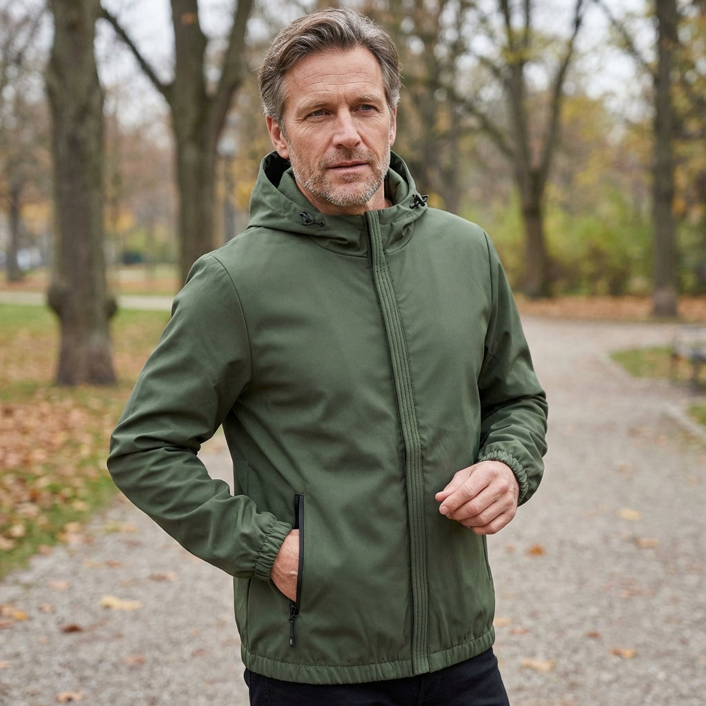 Gabriel | Polished Hooded Waterproof Jacket with Zip Pockets