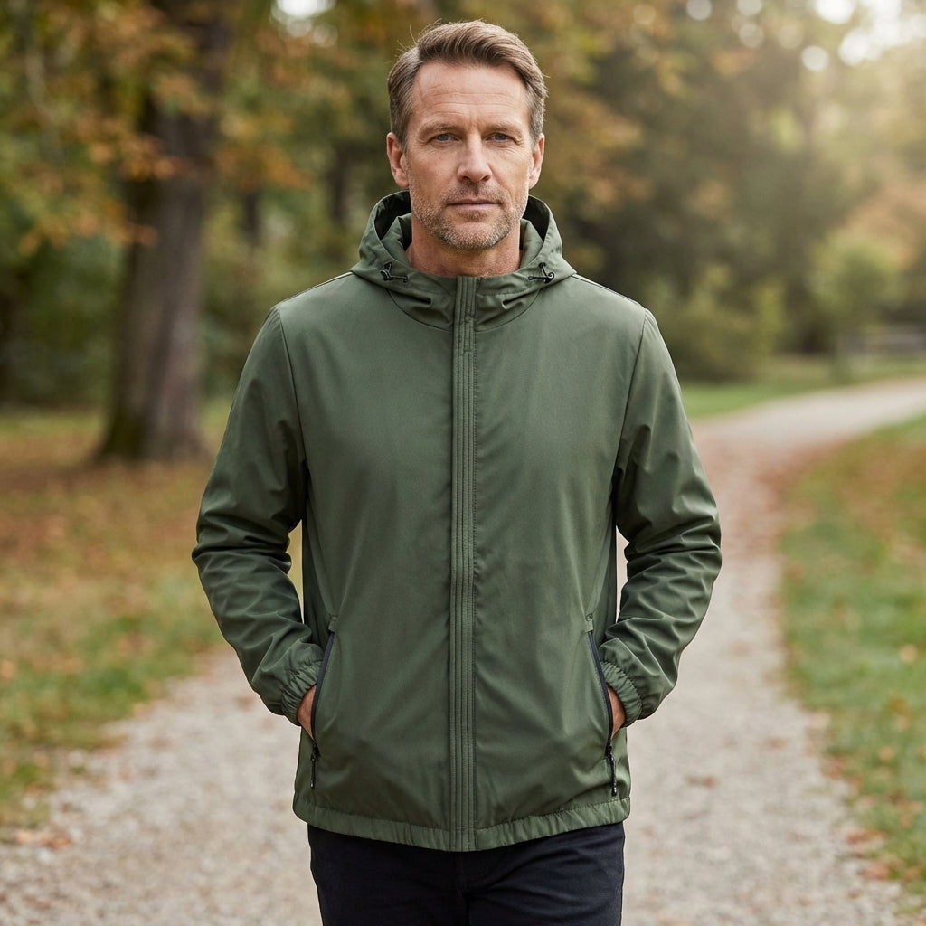 Gabriel | Polished Hooded Waterproof Jacket with Zip Pockets