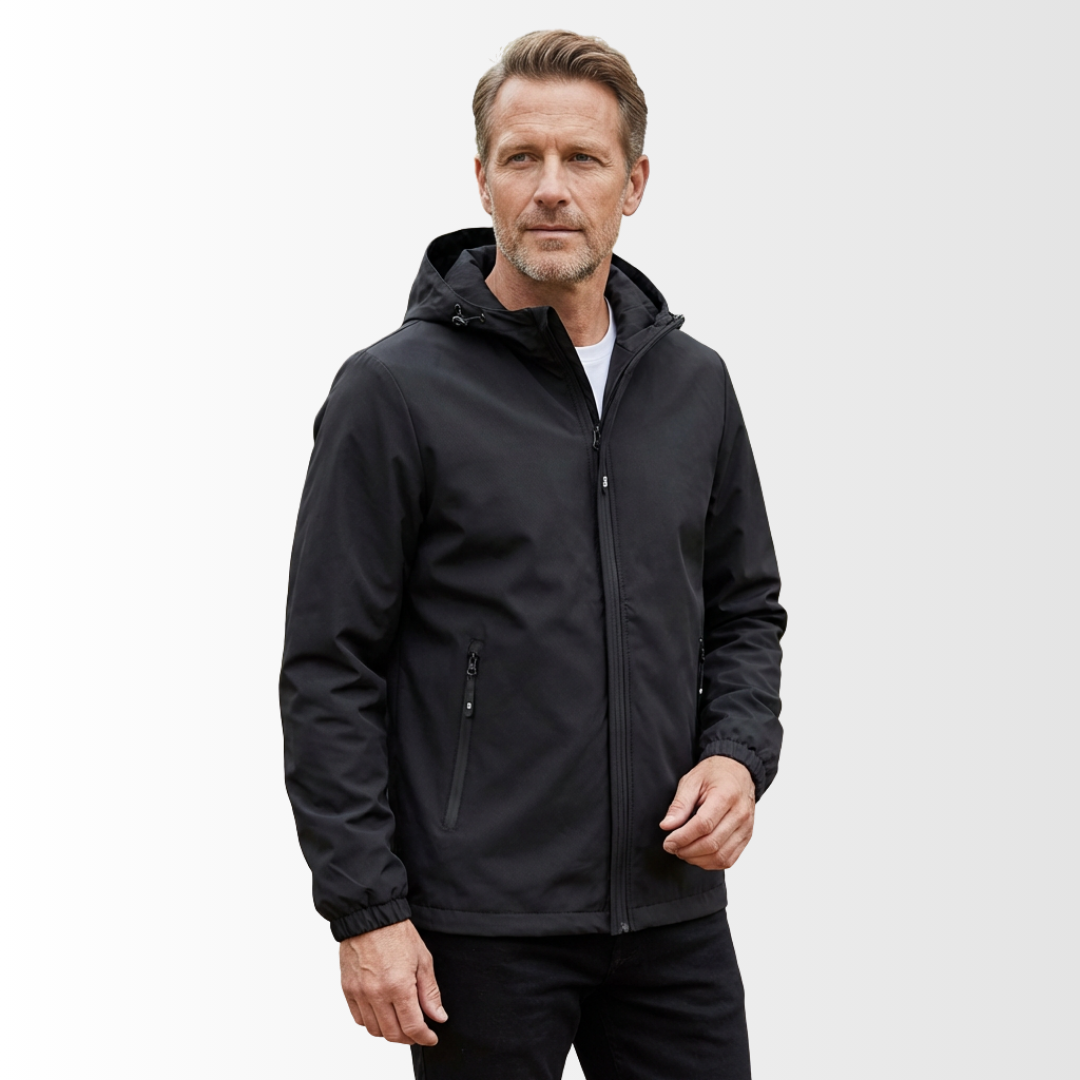 Gabriel | Polished Hooded Waterproof Jacket with Zip Pockets