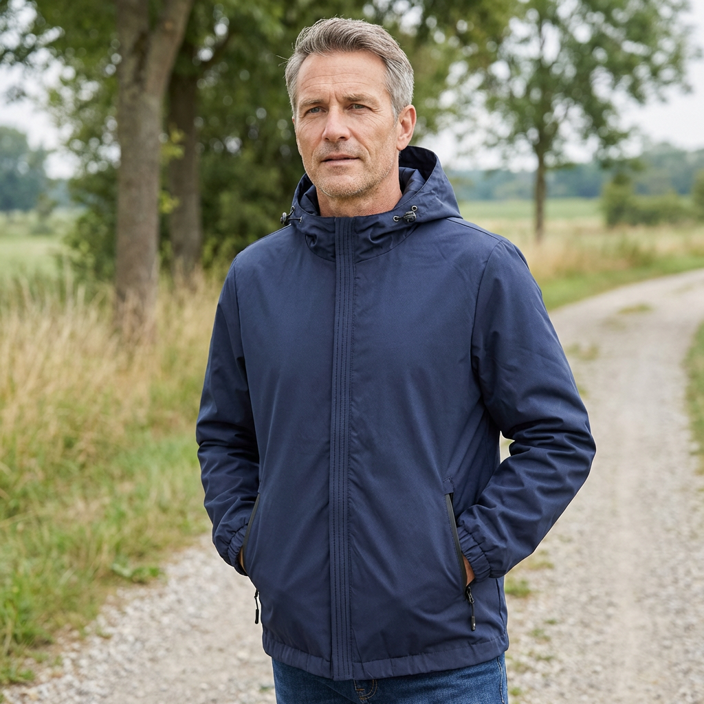 Gabriel | Polished Hooded Waterproof Jacket with Zip Pockets