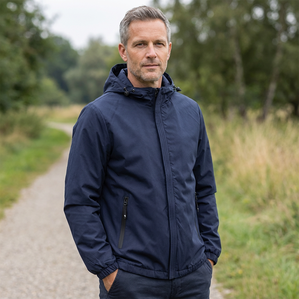 Gabriel | Polished Hooded Waterproof Jacket with Zip Pockets