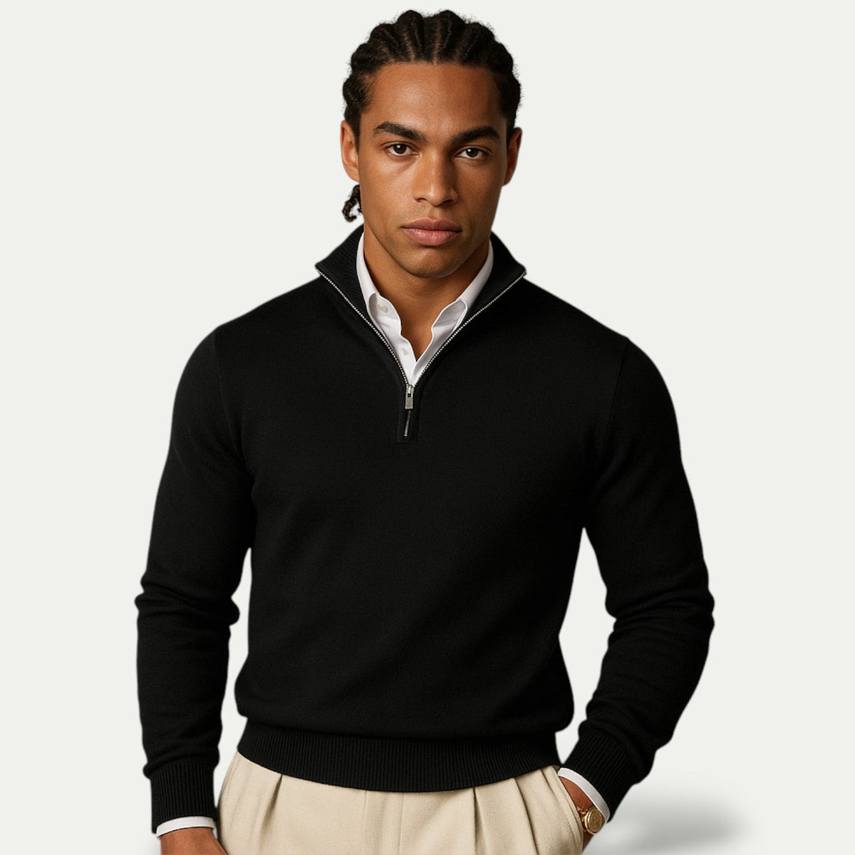 Gabriel | Slim Fit Half Zip Mens Knit Jumper