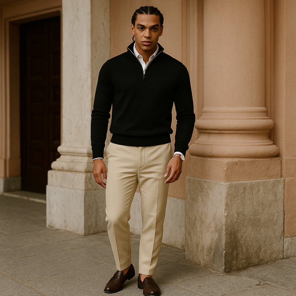 Gabriel | Slim Fit Half Zip Mens Knit Jumper