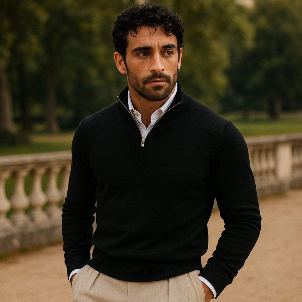 Gabriel | Slim Fit Half Zip Mens Knit Jumper