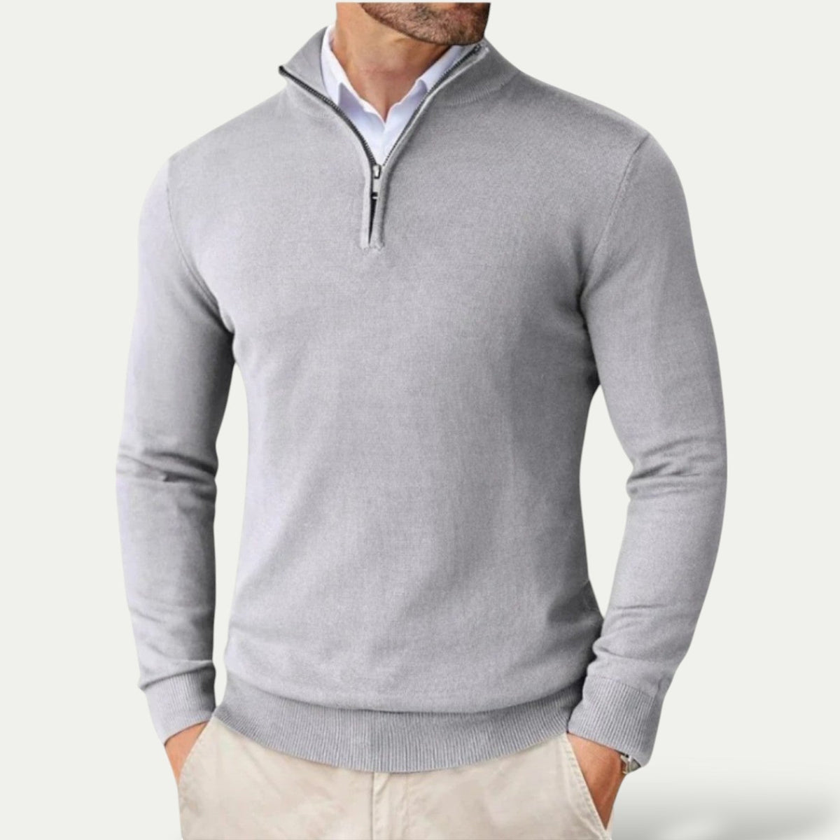 Gabriel | Slim Fit Half Zip Mens Knit Jumper