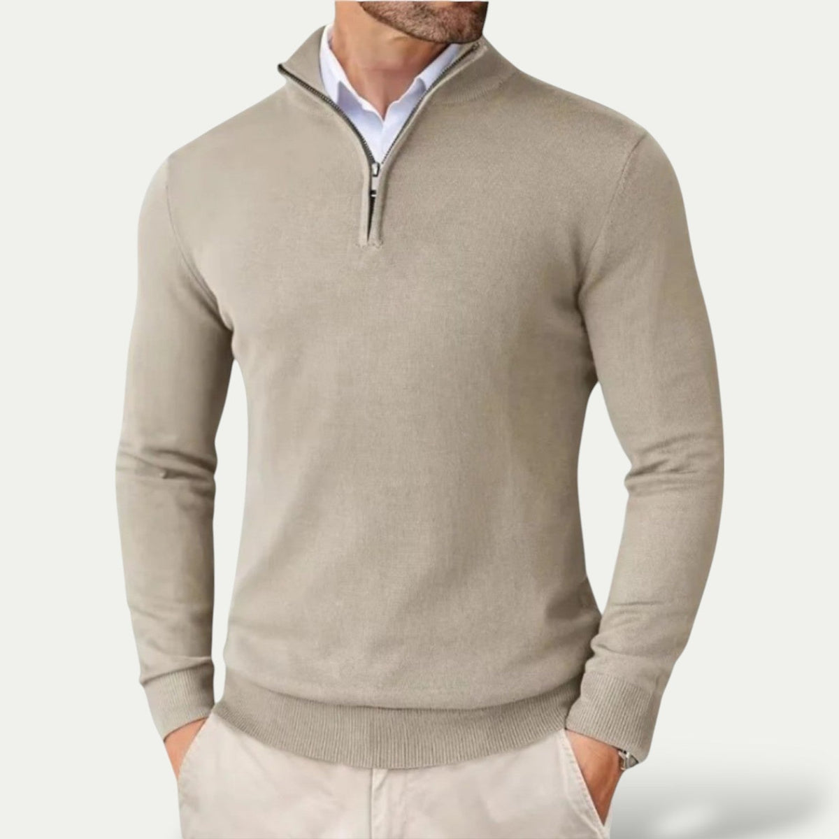 Gabriel | Slim Fit Half Zip Mens Knit Jumper