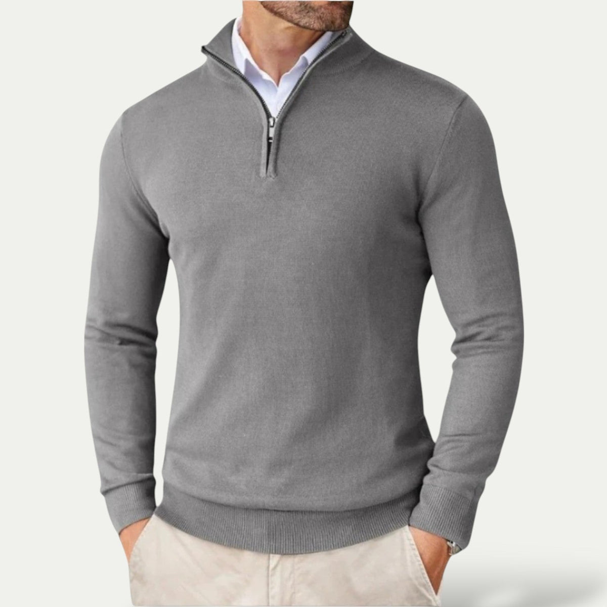Gabriel | Slim Fit Half Zip Mens Knit Jumper