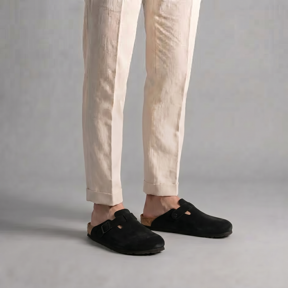 George | Elegant Buckle Strap Slippers Clog Mules