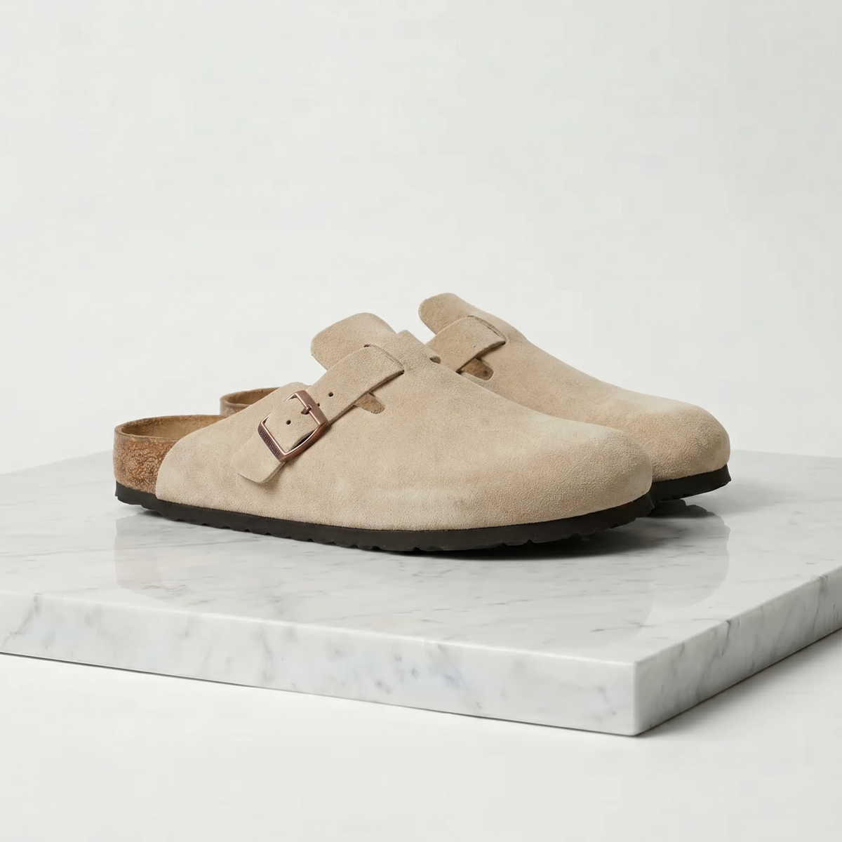 George | Elegant Buckle Strap Slippers Clog Mules
