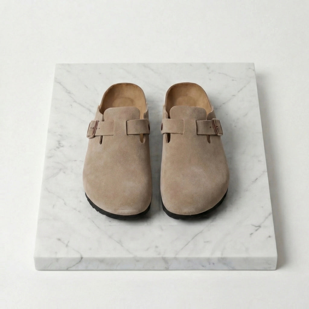 George | Elegant Buckle Strap Slippers Clog Mules