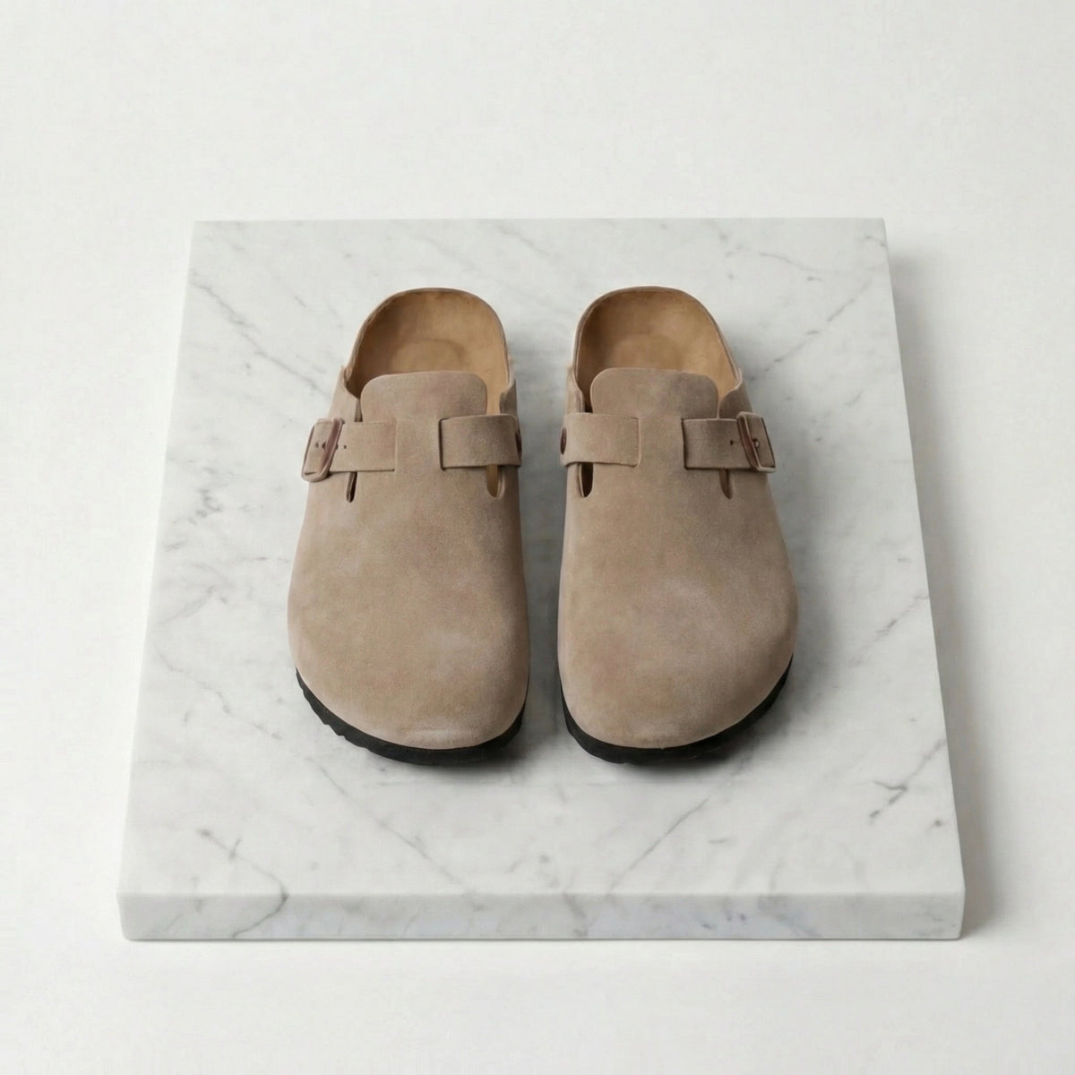 George | Elegant Buckle Strap Slippers Clog Mules
