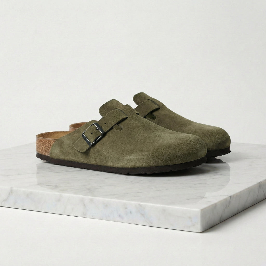 George | Elegant Buckle Strap Slippers Clog Mules