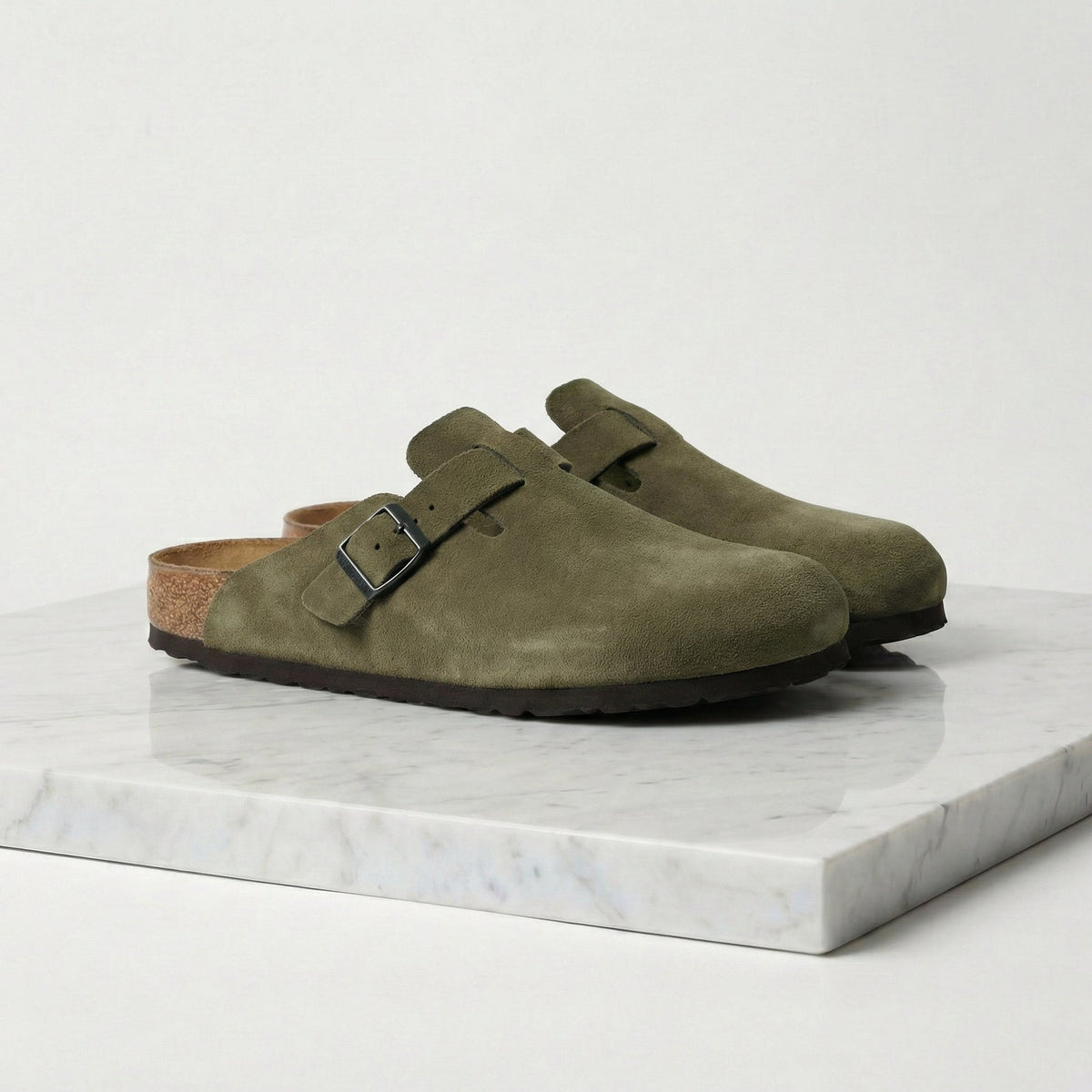George | Elegant Buckle Strap Slippers Clog Mules