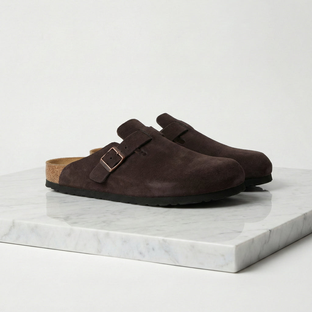 George | Elegant Buckle Strap Slippers Clog Mules