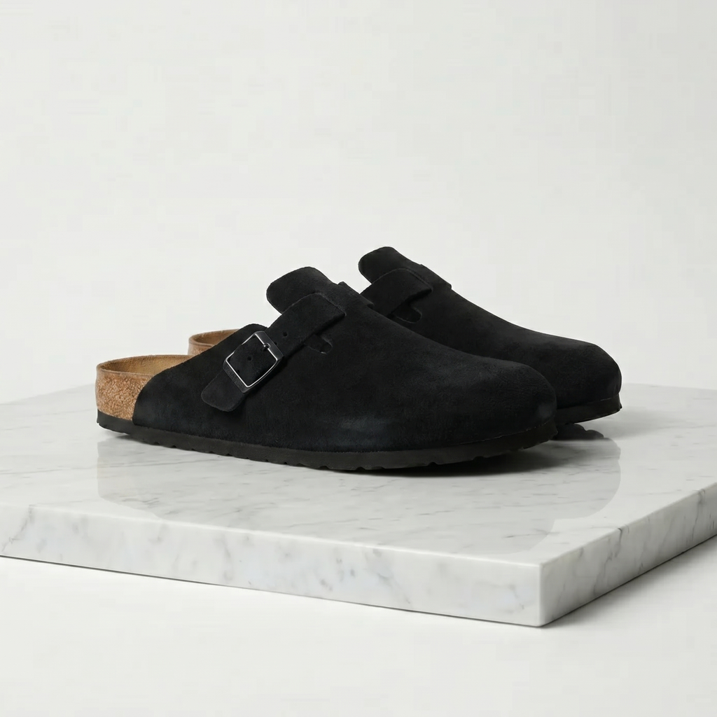 George | Elegant Buckle Strap Slippers Clog Mules