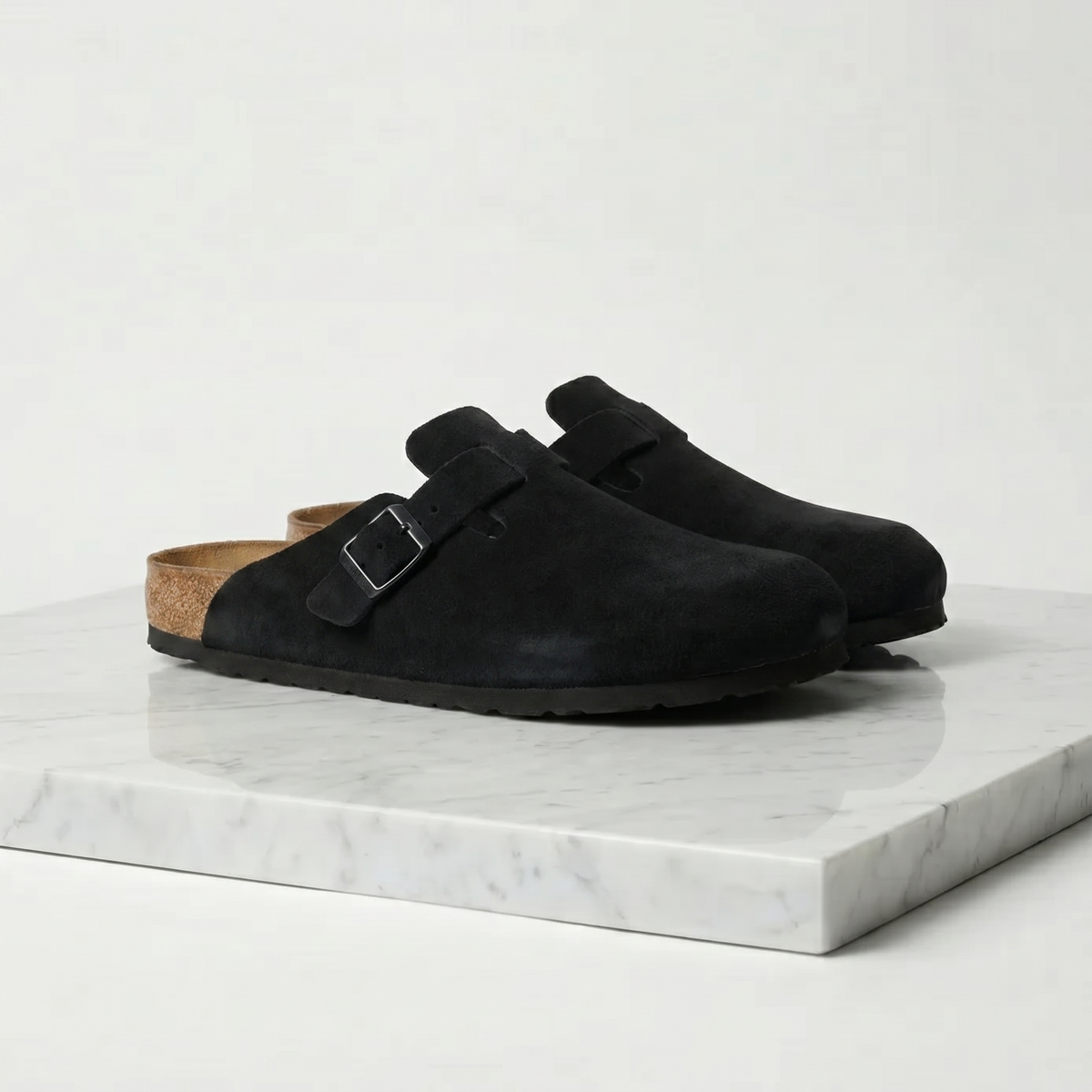 George | Elegant Buckle Strap Slippers Clog Mules
