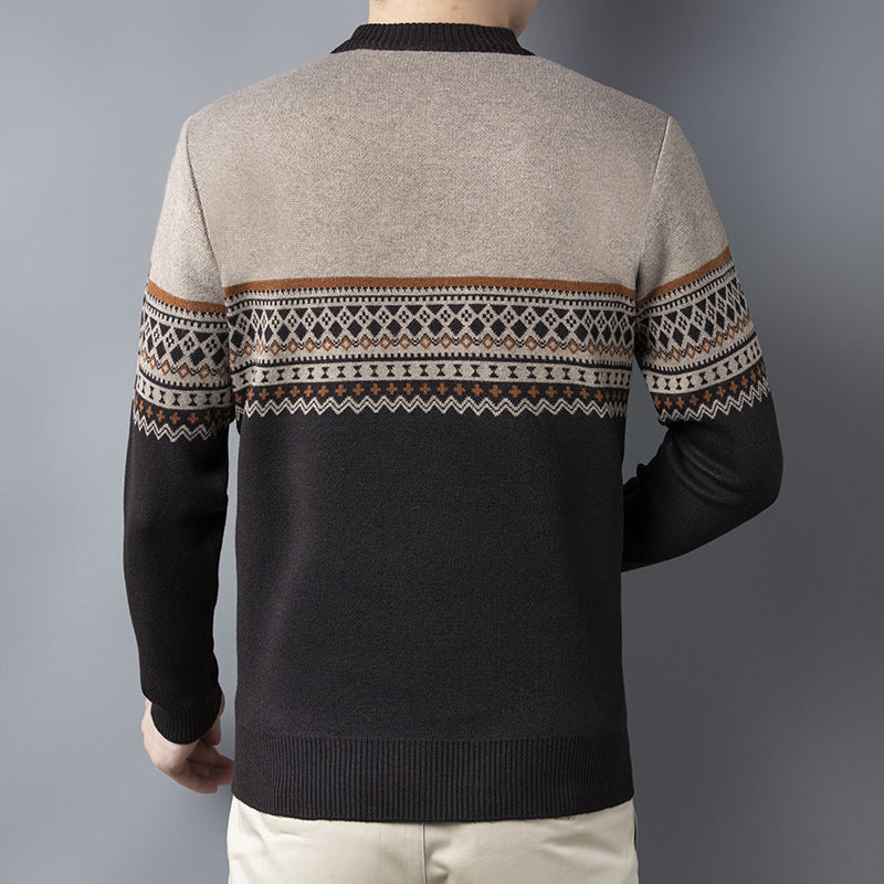 George | Polished Fair Isle Half-Zip Mens Knit Jumper