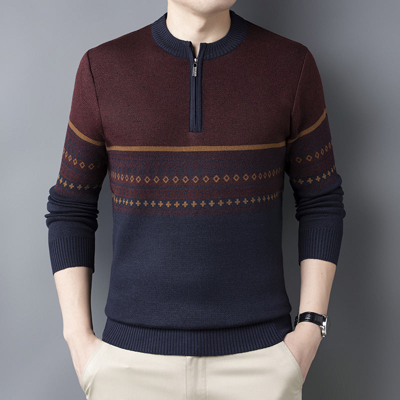George | Polished Fair Isle Half-Zip Mens Knit Jumper