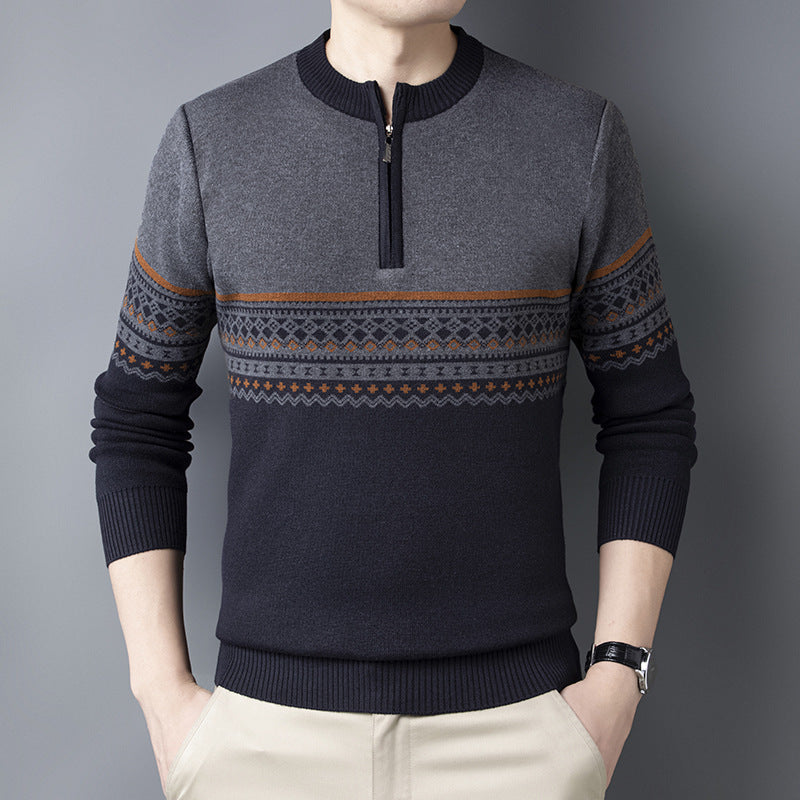 George | Polished Fair Isle Half-Zip Mens Knit Jumper