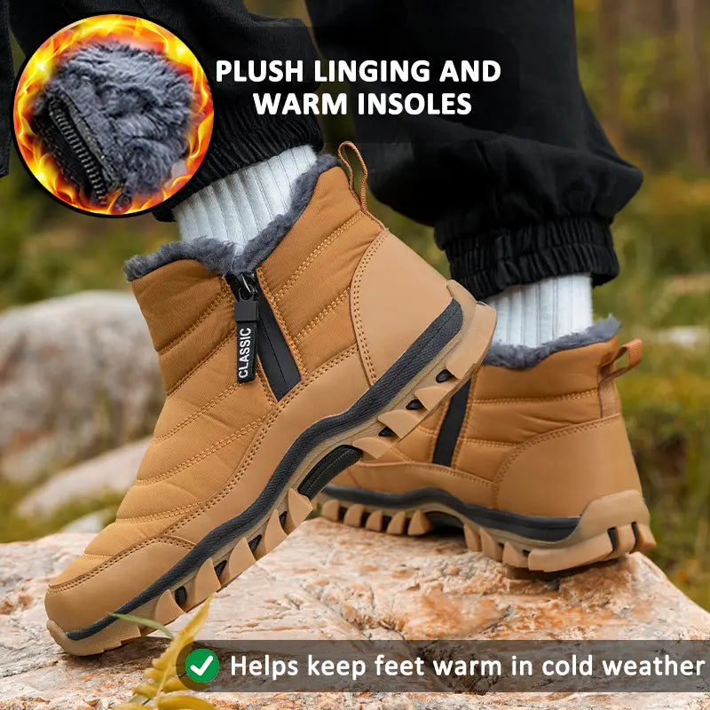 George | Side Zip Winter Hiking Mens Boots