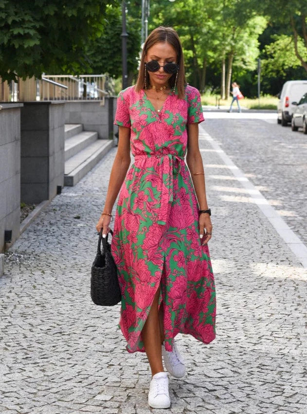 Grace | Floral Wrap Maxi Cocktail Dress