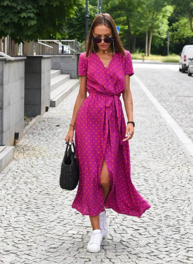 Grace | Floral Wrap Maxi Cocktail Dress