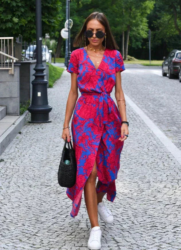 Grace | Floral Wrap Maxi Cocktail Dress