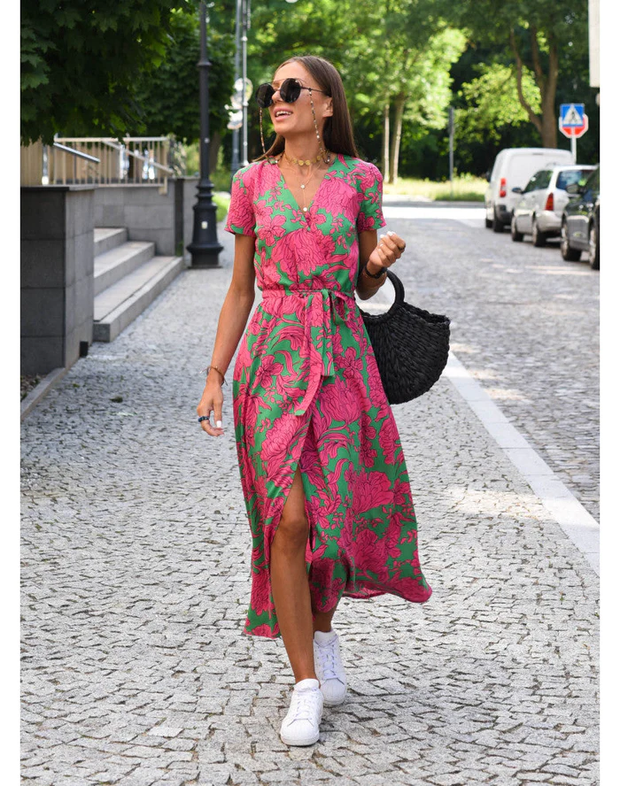 Grace | Floral Wrap Maxi Cocktail Dress