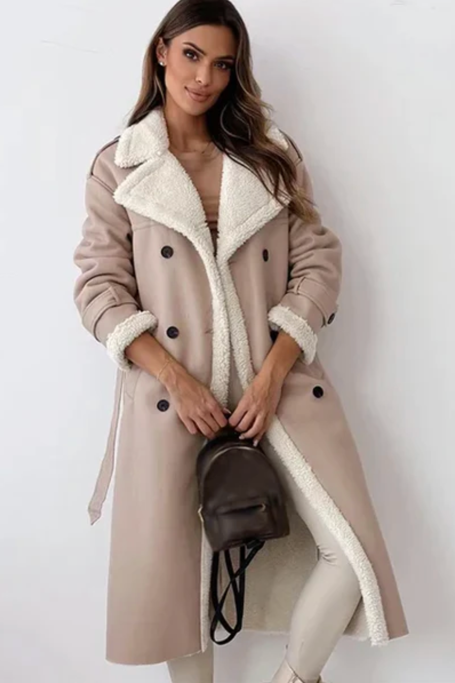 Grace | Graceful Longline Belted Faux Fur Coat