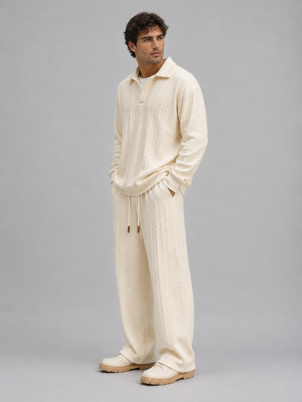 Grayson | Stylish Cable Knit Two-Piece Tracksuit Set