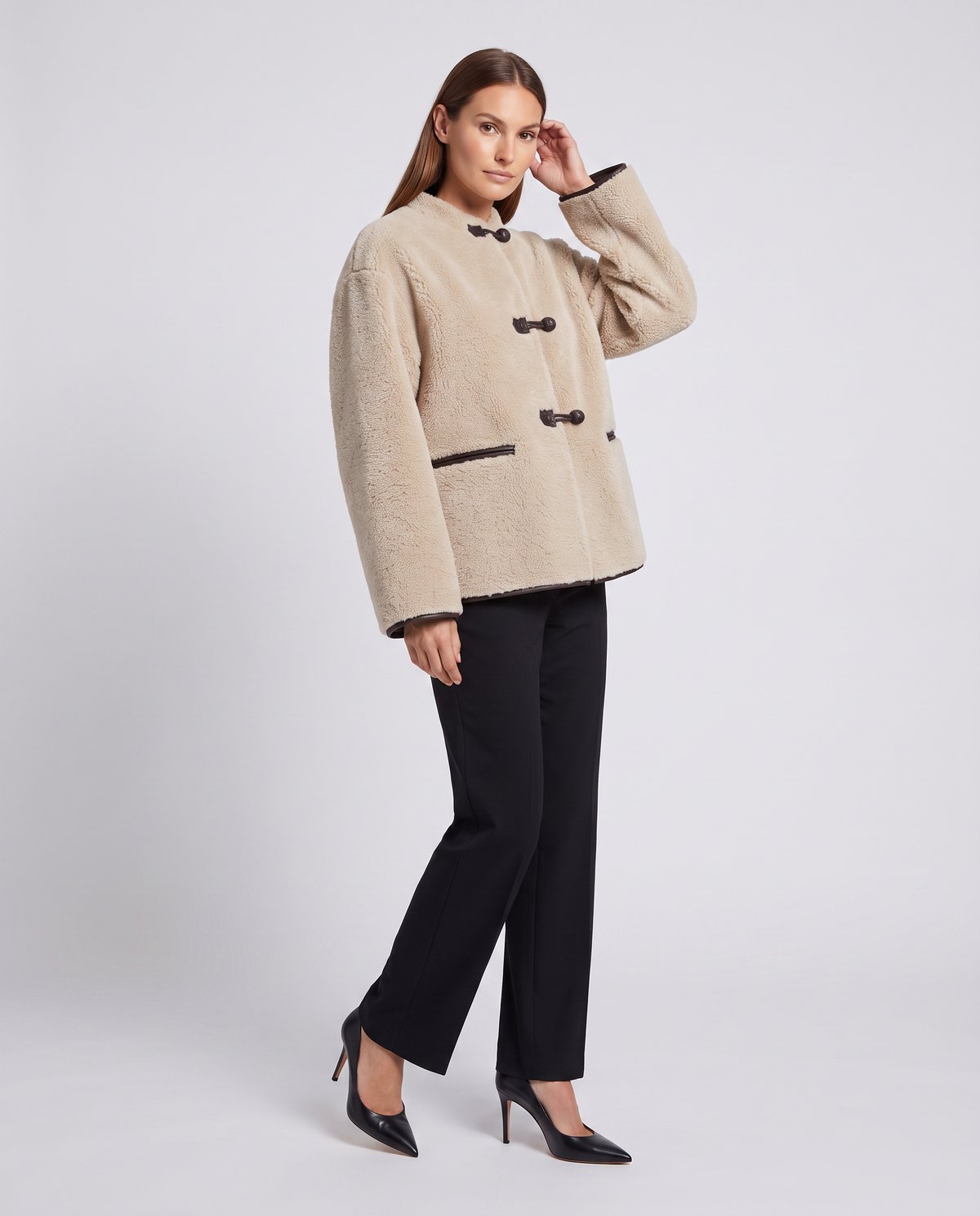Hallie | Chic Oversized Faux Fur Coat with Toggle Fastening