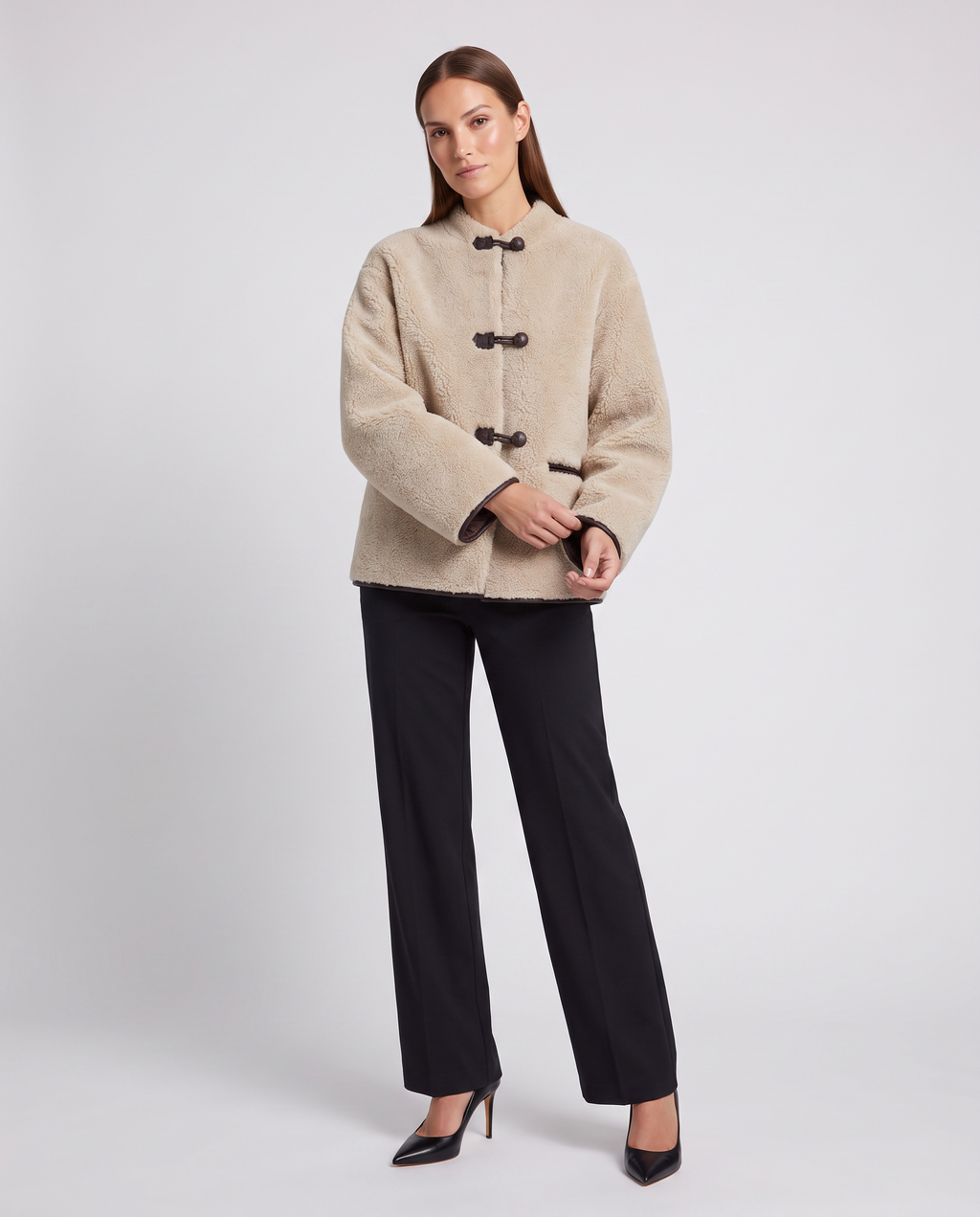 Hallie | Chic Oversized Faux Fur Coat with Toggle Fastening