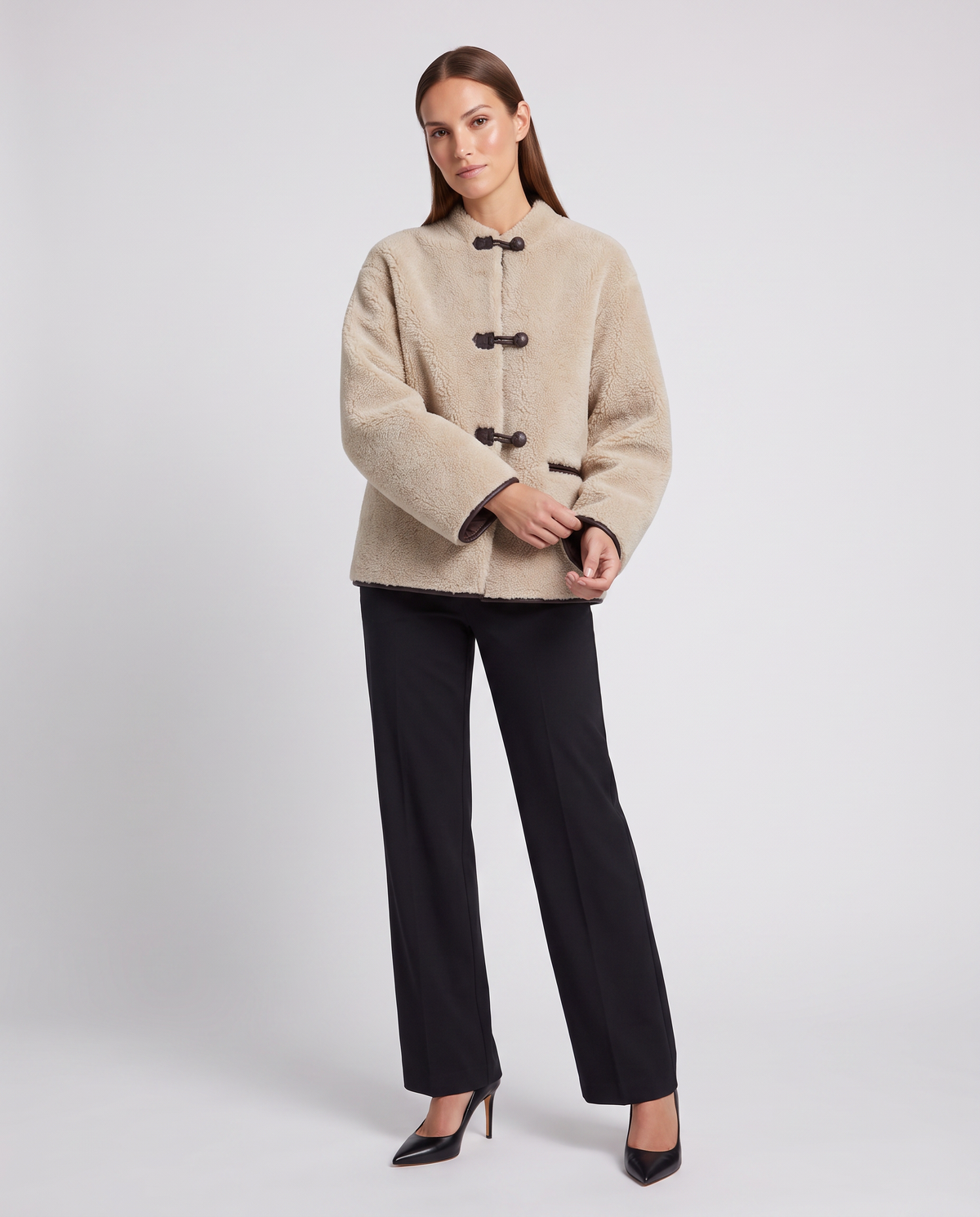 Hallie | Chic Oversized Faux Fur Coat with Toggle Fastening