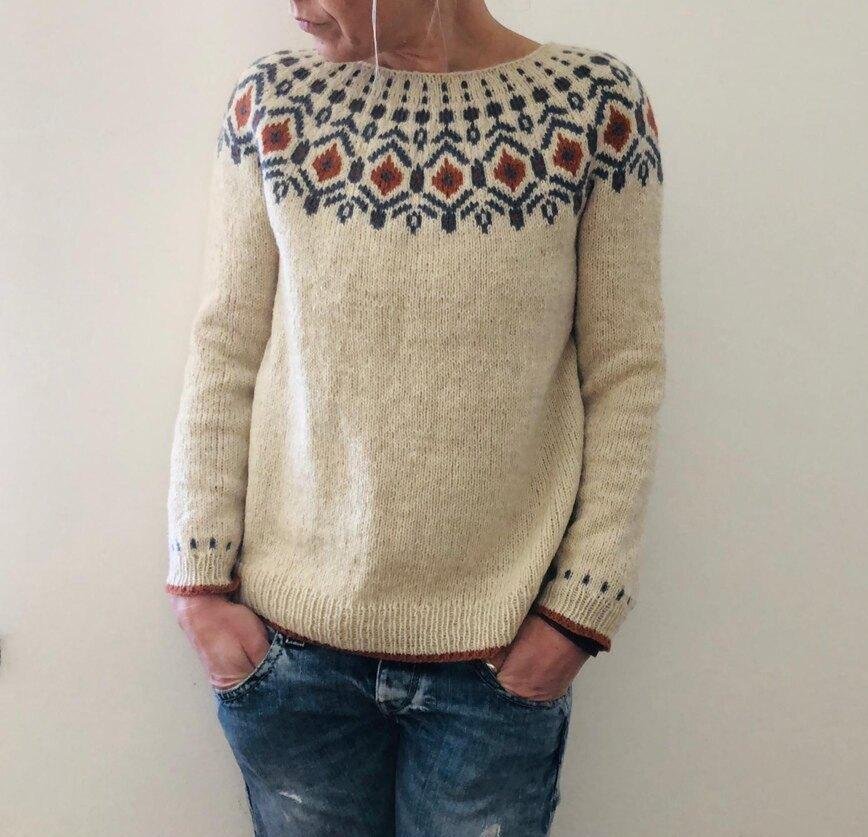 Hallie | Elegant Fair Isle Christmas Jumper for Women Chunky Knit