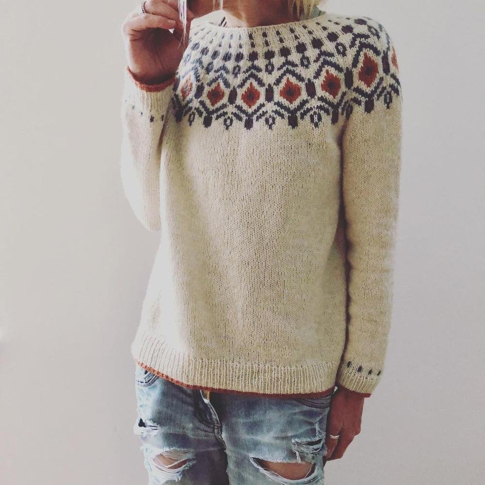 Hallie | Elegant Fair Isle Christmas Jumper for Women Chunky Knit