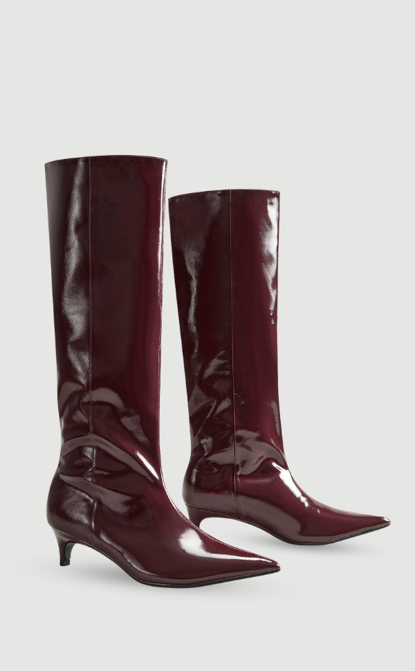 Hallie | Elegant Kitten Heel Knee High Boots